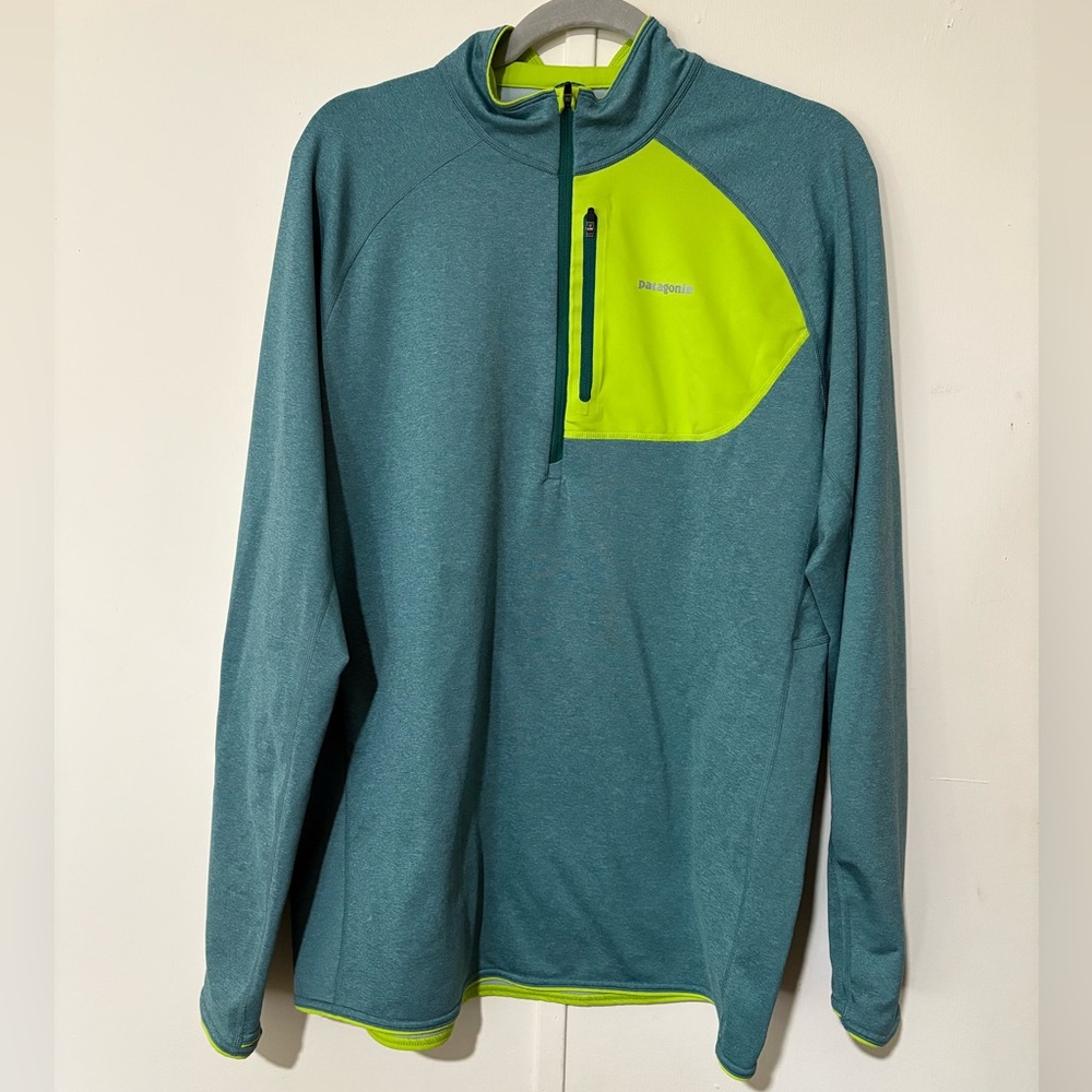 Patagonia Blue & Green Half-Zip Pullover
